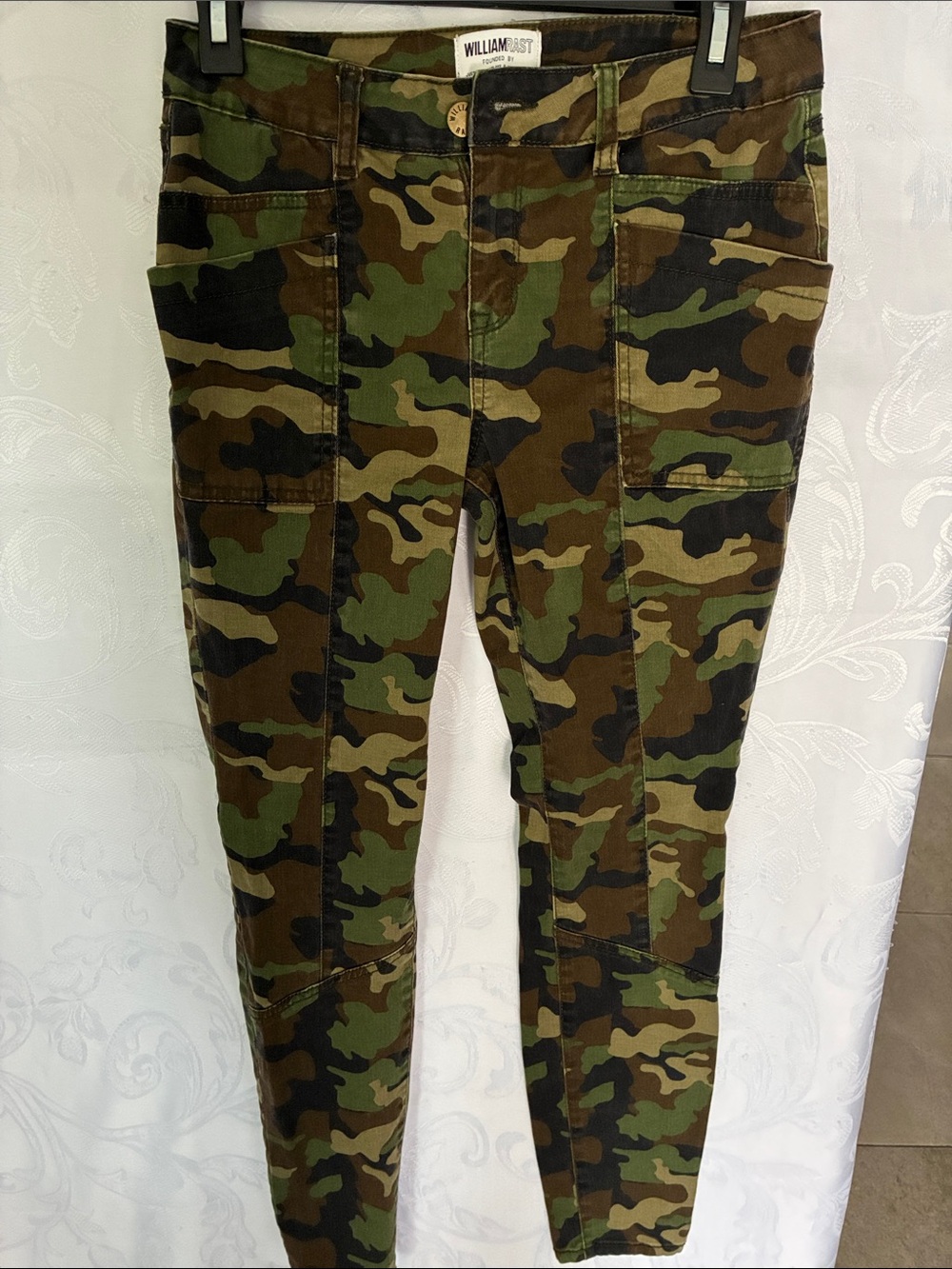 William Rast Women’s Camo Cargo Jeans - Green/Brown/Black